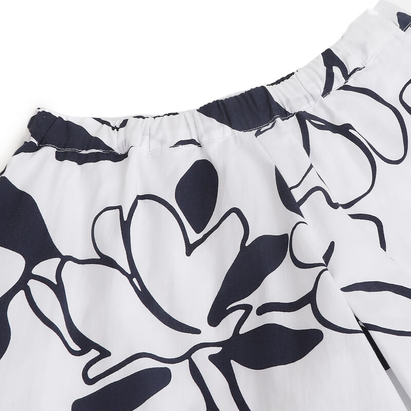 Girls White and Blue Printed Shorts image number 2